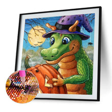 Load image into Gallery viewer, AB Diamond Painting - Full Round - Halloween Little Green Dragon (40*40CM)
