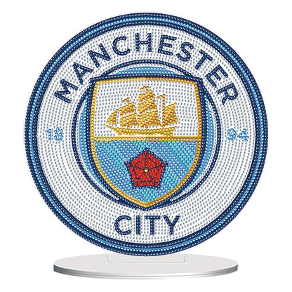 Acrylic Special Shape Manchester City Diamond Painting Desktop Ornaments