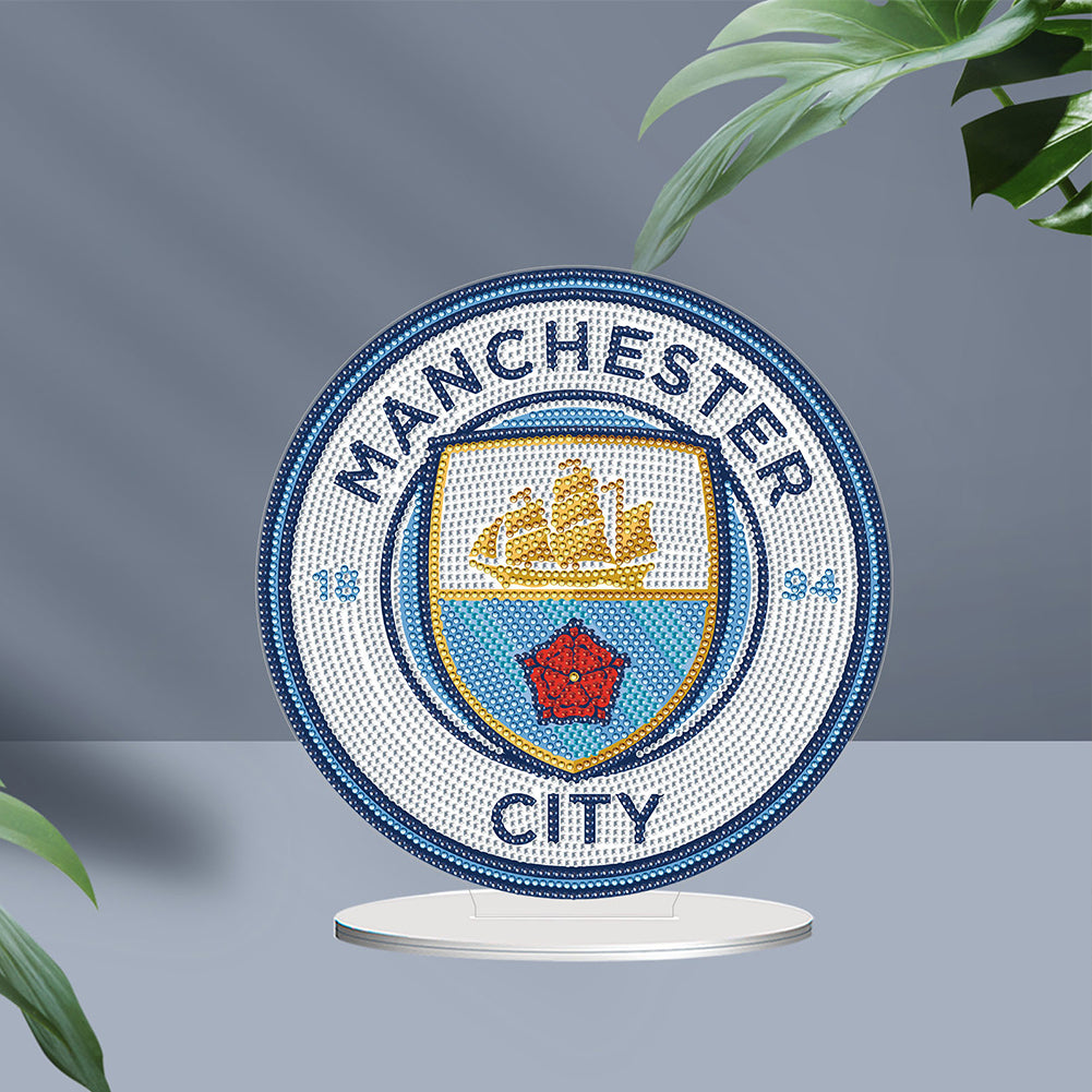 Acrylic Special Shape Manchester City Diamond Painting Desktop Ornaments