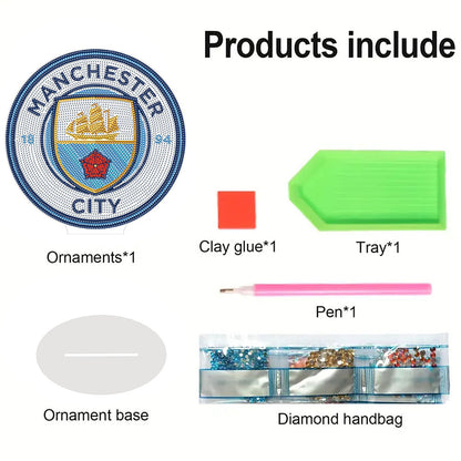 Acrylic Special Shape Manchester City Diamond Painting Desktop Ornaments
