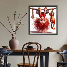 Load image into Gallery viewer, Diamond Painting - Full Round - Girl and cat who stand upside down (40*40CM)
