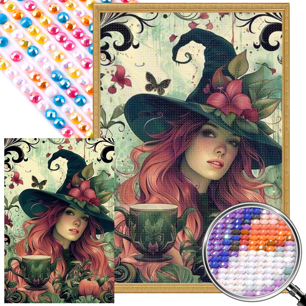 AB Diamond Painting - Full Round - Red-haired Witch (40*60CM)