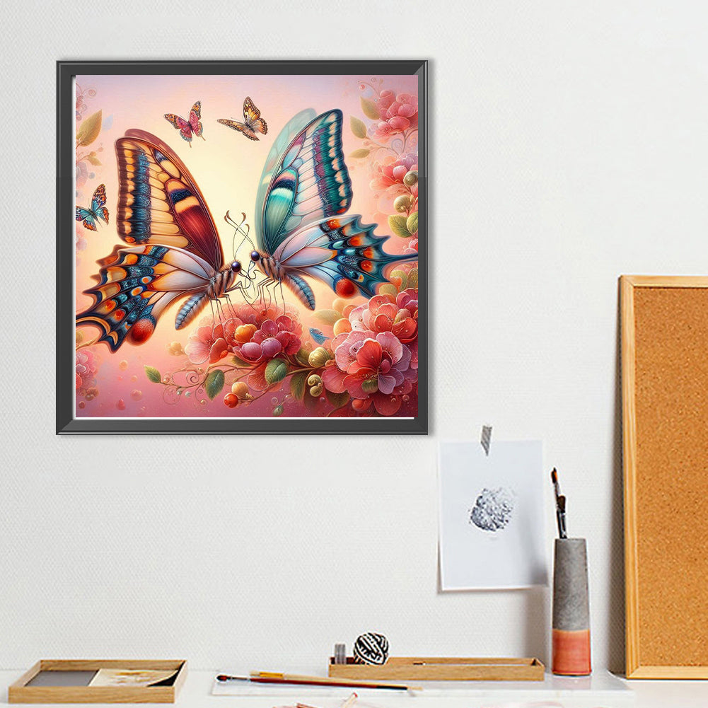 Diamond Painting - Full Round - Double butterflies (40*40CM)