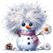 Load image into Gallery viewer, Diamond Painting - Full Round - Winter daisy snowman (30*30CM)
