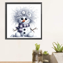 Load image into Gallery viewer, Diamond Painting - Full Round - Winter snowman (30*30CM)

