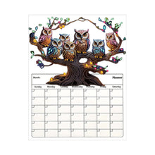 Load image into Gallery viewer, Owl On The Tree Diamond Painting Magnetic Fridge Calendar To-do List Calendar
