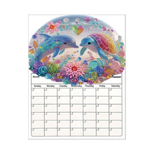 Load image into Gallery viewer, Dolphin Diamond Painting Magnetic Fridge Calendar To-do List Calendar for Adults
