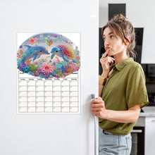 Load image into Gallery viewer, Dolphin Diamond Painting Magnetic Fridge Calendar To-do List Calendar for Adults
