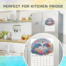 Load image into Gallery viewer, Dolphin Diamond Painting Magnetic Fridge Calendar To-do List Calendar for Adults

