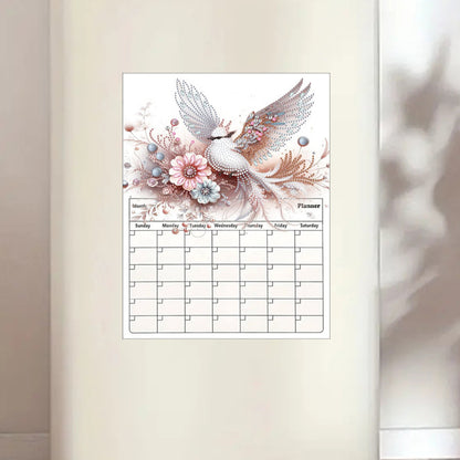 Flying Bird Diamond Painting Magnetic Fridge Calendar To-do List Calendar