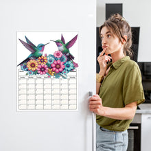 Load image into Gallery viewer, Hummingbird Diamond Painting Magnetic Fridge Calendar To-do List Calendar
