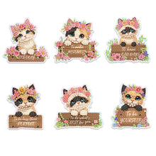 Load image into Gallery viewer, 6Pcs Kittens Diamond Painting Fridge Magnet Diamond Art Magnets Decals for Decor
