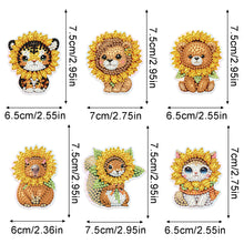 Load image into Gallery viewer, 6Pcs Sunflower Animals Diamond Painting Fridge Magnet Diamond Art Magnets Decals
