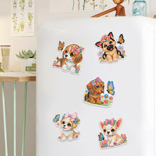 Load image into Gallery viewer, 6Pcs Butterfly Puppy Diamond Painting Fridge Magnet Diamond Art Magnets Decals
