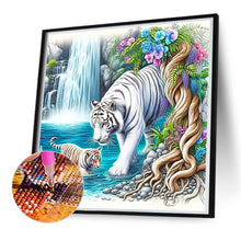 Load image into Gallery viewer, Diamond Painting - Full Round - White Tiger (50*50CM)
