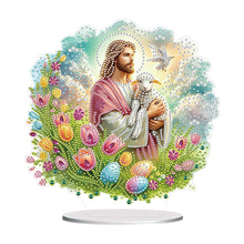 Load image into Gallery viewer, Acrylic Special Shape Jesus Lamb Diamond Painting Desktop Decors for Adults
