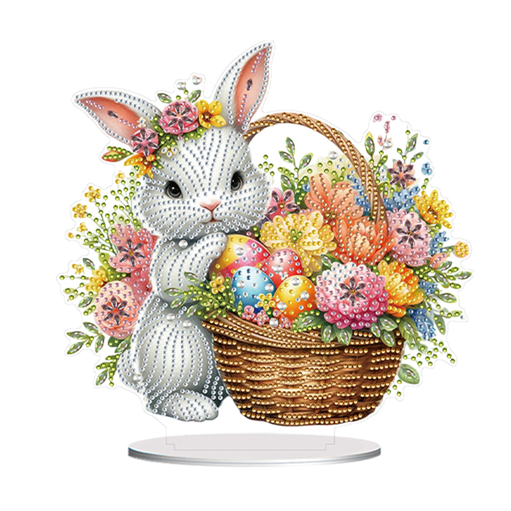 Acrylic Special Shape Easter Bunny Diamond Painting Desktop Decors for Adults