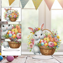 Load image into Gallery viewer, Acrylic Special Shape Easter Bunny Diamond Painting Desktop Decors for Adults
