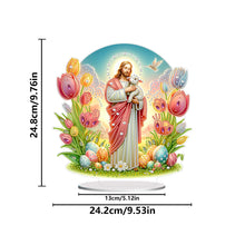 Load image into Gallery viewer, Acrylic Special Shape Jesus Tulips Diamond Painting Desktop Decors for Adults
