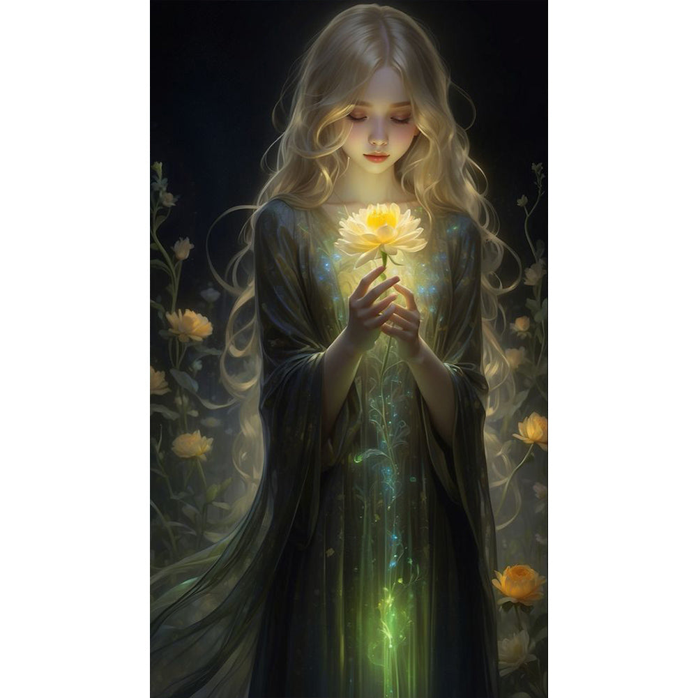 Diamond Painting - Full Round - Glowing girl (40*70CM)