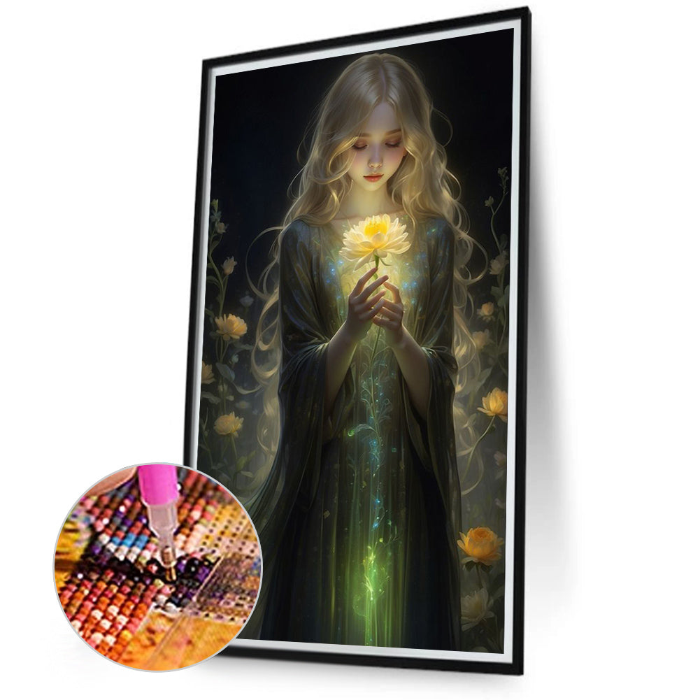 Diamond Painting - Full Round - Glowing girl (40*70CM)