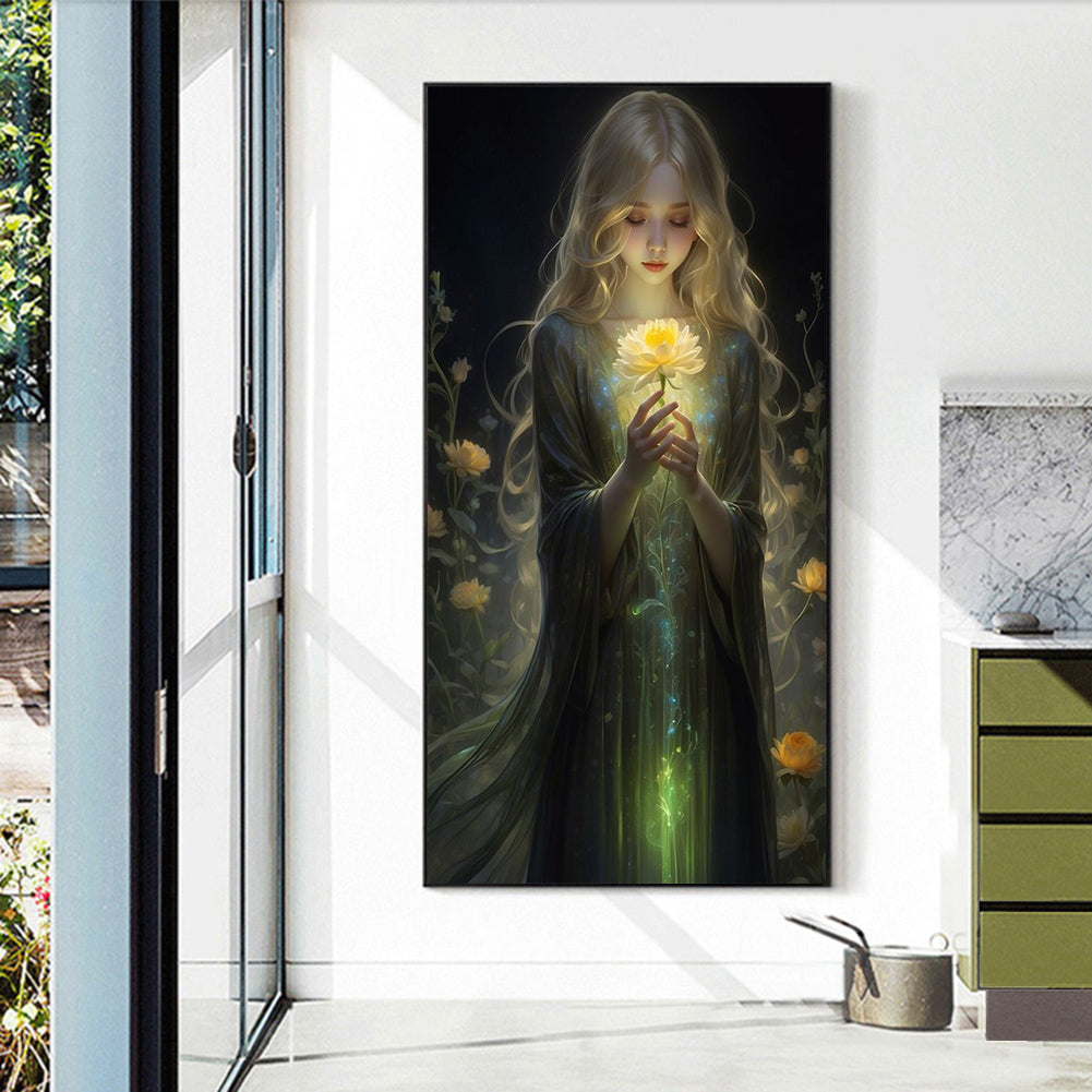 Diamond Painting - Full Round - Glowing girl (40*70CM)