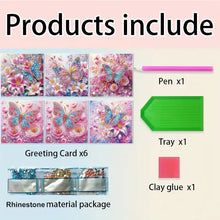 Load image into Gallery viewer, 6Pcs Butterfly DIY Diamond Painting Greeting Card for Holiday Party Favors
