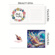 Load image into Gallery viewer, 6Pcs Ocean DIY Diamond Painting Greeting Card for Holiday Party Favors
