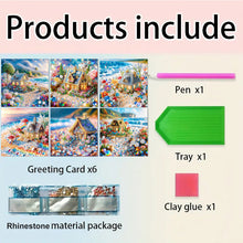 Load image into Gallery viewer, 6Pcs House DIY Diamond Painting Greeting Card for Holiday Party Favors
