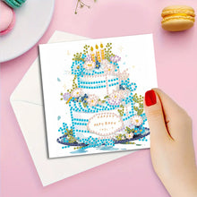 Load image into Gallery viewer, 6Pcs Cake DIY Diamond Painting Greeting Card for Holiday Party Favors
