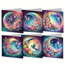 Load image into Gallery viewer, 6Pcs Hummingbird DIY Diamond Painting Greeting Card for Holiday Party Favors
