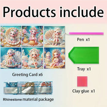 Load image into Gallery viewer, 6Pcs Elf Princess DIY Diamond Painting Greeting Card for Holiday Party Favors
