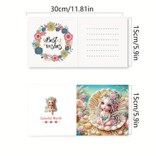 Load image into Gallery viewer, 6Pcs Elf Princess DIY Diamond Painting Greeting Card for Holiday Party Favors
