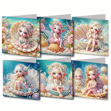 Load image into Gallery viewer, 6Pcs Elf Princess DIY Diamond Painting Greeting Card for Holiday Party Favors
