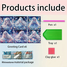 Load image into Gallery viewer, 6Pcs Rapunzel DIY Diamond Painting Greeting Card for Holiday Party Favors
