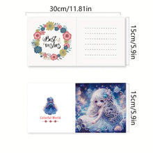 Load image into Gallery viewer, 6Pcs Rapunzel DIY Diamond Painting Greeting Card for Holiday Party Favors
