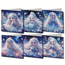 Load image into Gallery viewer, 6Pcs Rapunzel DIY Diamond Painting Greeting Card for Holiday Party Favors
