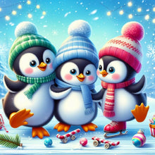 Load image into Gallery viewer, Diamond Painting - Full Round - Three snowmen (40*40CM)
