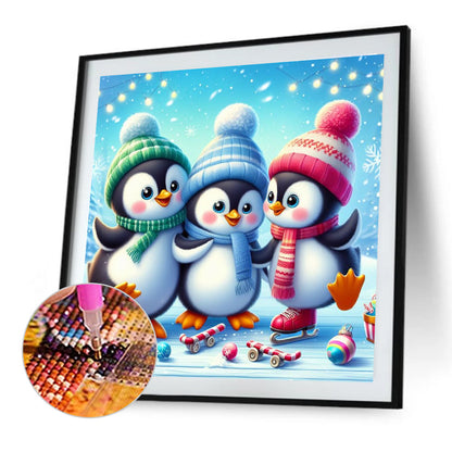Diamond Painting - Full Round - Three snowmen (40*40CM)