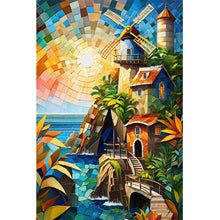 Load image into Gallery viewer, Diamond Painting - Full Round - Glass art seaside house (40*60CM)
