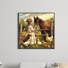 Load image into Gallery viewer, Diamond Painting - Full Square - Feeding horses on the farm (40*40CM)
