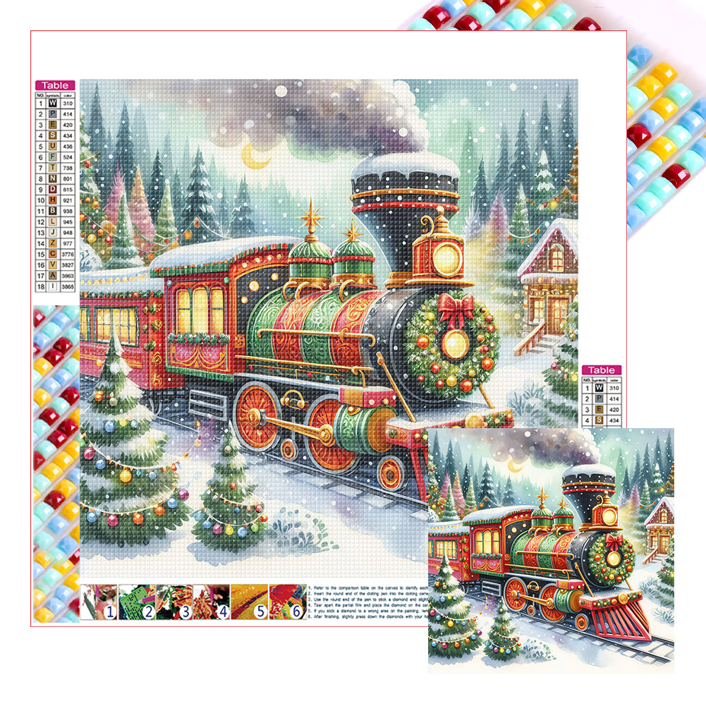 Diamond Painting - Full Square - Christmas train (40*40CM)