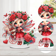 Load image into Gallery viewer, Acrylic Rose Elf Girl Table Top Diamond Painting Ornament Kits for Home Office
