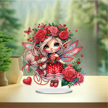 Load image into Gallery viewer, Acrylic Rose Elf Girl Table Top Diamond Painting Ornament Kits for Home Office
