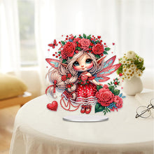 Load image into Gallery viewer, Acrylic Rose Elf Girl Table Top Diamond Painting Ornament Kits for Home Office
