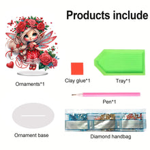 Load image into Gallery viewer, Acrylic Rose Elf Girl Table Top Diamond Painting Ornament Kits for Home Office
