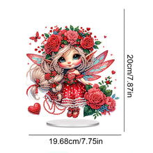 Load image into Gallery viewer, Acrylic Rose Elf Girl Table Top Diamond Painting Ornament Kits for Home Office
