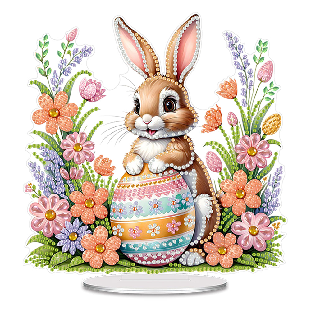 Acrylic Easter Egg Bunny Table Top Diamond Painting Ornament Kits for Beginners