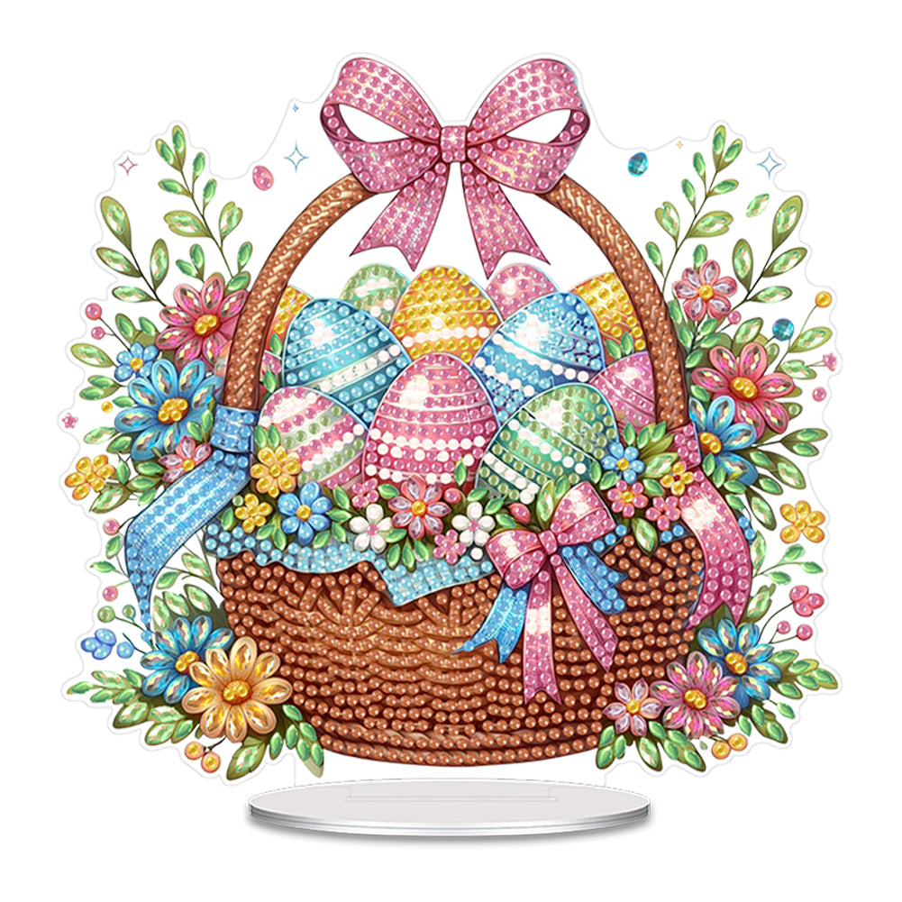 Acrylic Easter Egg Flower Basket Table Top Diamond Painting Ornament Kits