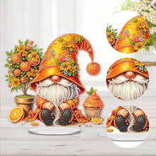 Load image into Gallery viewer, Acrylic Orange Gnome Table Top Diamond Painting Ornament Kits for Home Office
